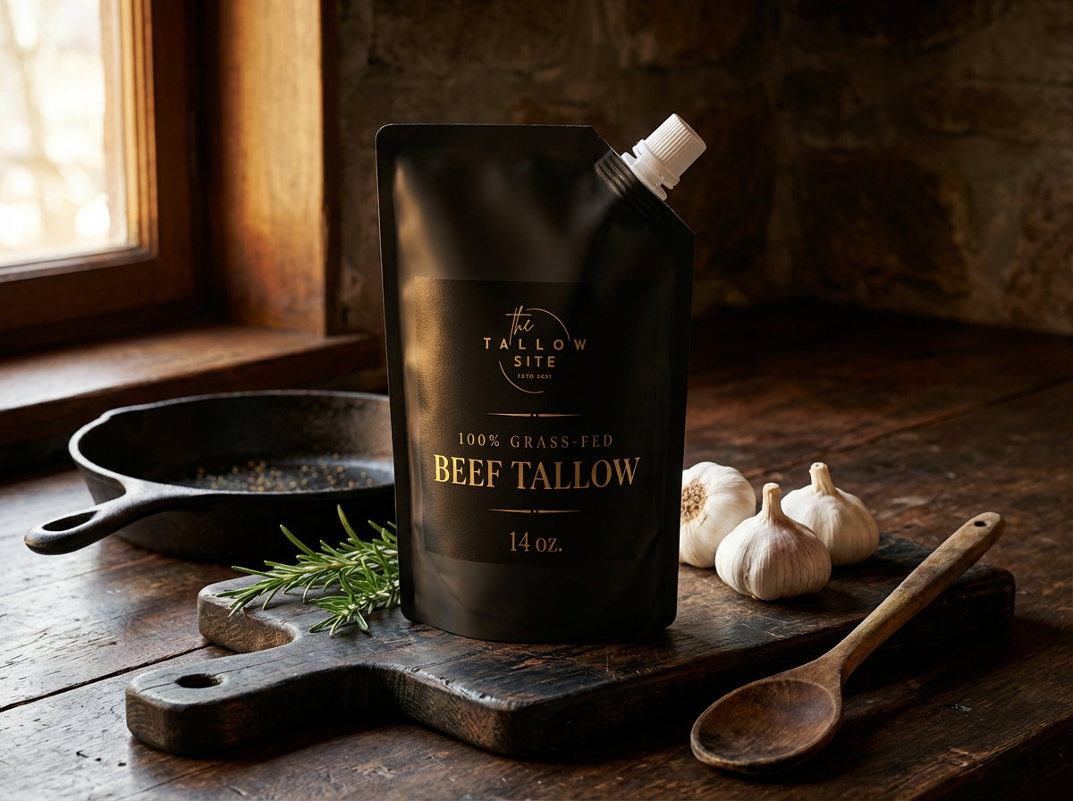 100% Grass-Fed Beef Tallow (14 oz Spouted Pouch)