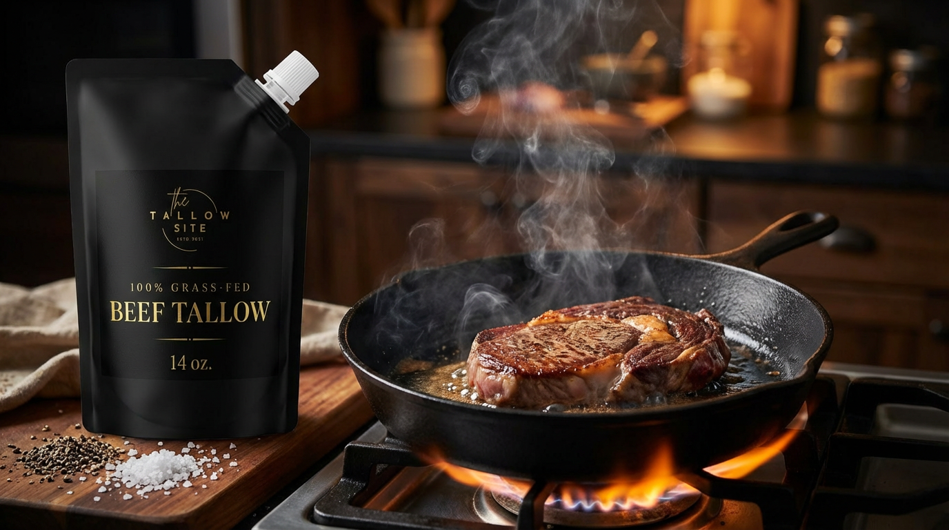 100% Grass-Fed Beef Tallow (14 oz Spouted Pouch)